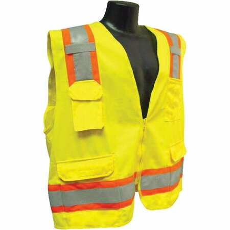 SAFETY WORKS Professional ANSI Class 2 Hi Vis Lime Solid Safety Vest, 1 Size Fits Most SW46204-O
